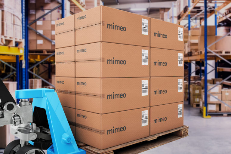 carton boxes on pallet in warehouse