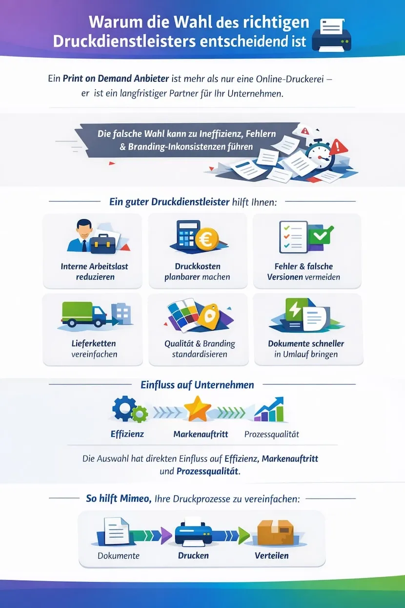 Wahl des richtigen Druckdienstleister Infographik