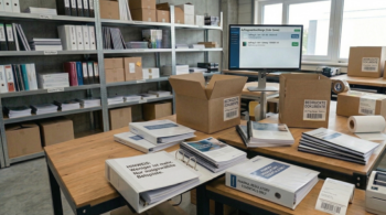 print on demand dokumente für unternehmen in einem büro