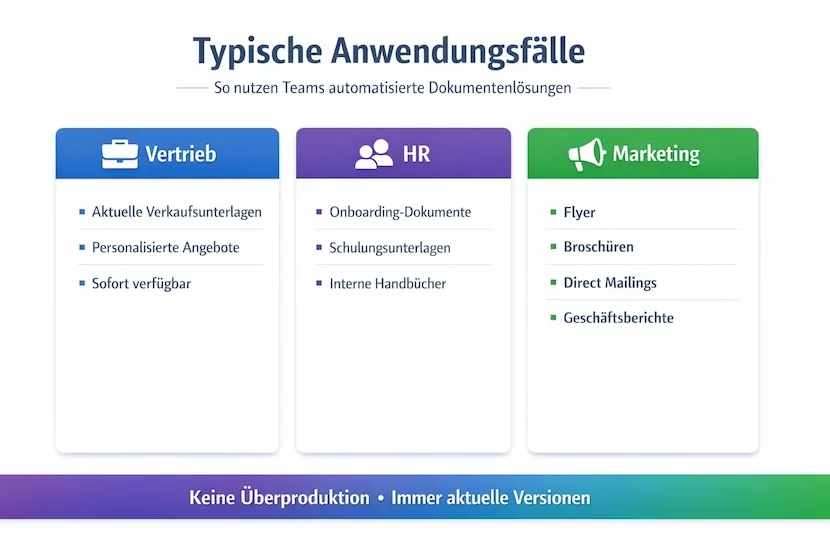 Typische Anwensungsfälle Infographik