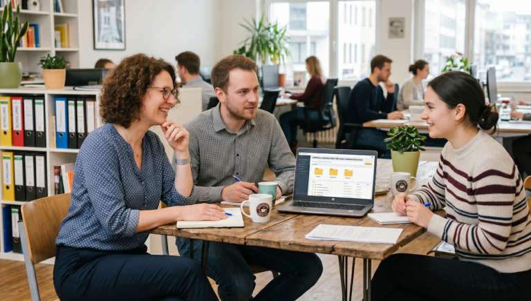 Schulungsunterlagen werden im Büro zentral verwaltet